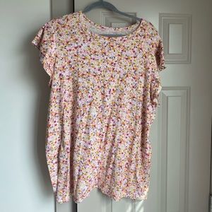 Womens Torrid Crew Neck Double Ruffle Sleeve Tee